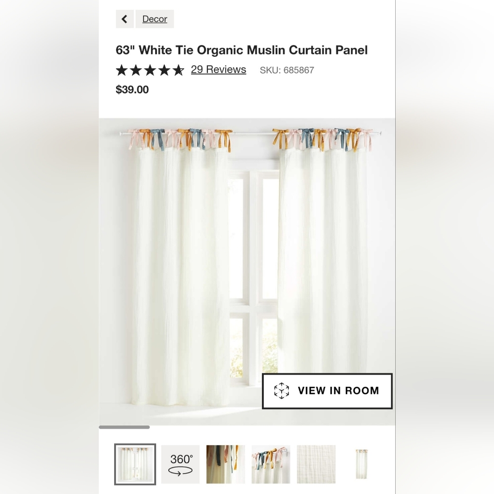 Crate & Barrel Muslin Curtains